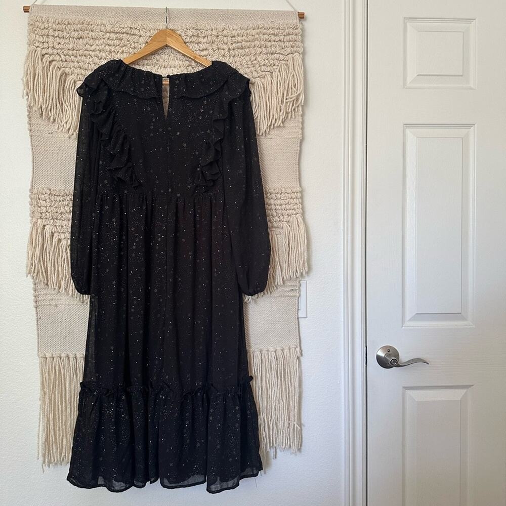 Moon River Gold Star Ruffle Dress - Picture 7 of 7